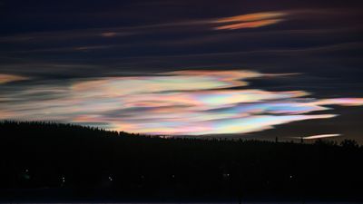 Spectacular 'rainbow clouds' light up northern skies in a rare skywatching treat (photos)