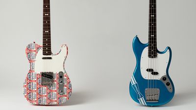 Budweiser bodies and a new kind of competition stripe? Feast your eyes on Fender Japan’s early Christmas present: the Wasted Youth Telecaster and Mustang Bass collection
