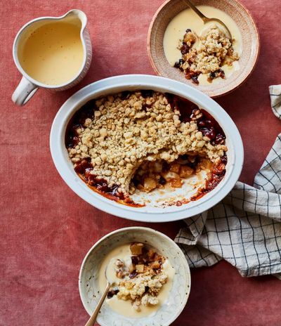 Ravneet Gill’s recipe for mincemeat crumble with brandy custard