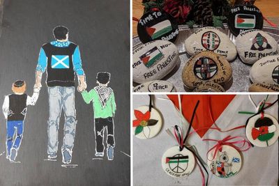 'Bairns not bombs': Yes activists call for peace in Palestine through artwork