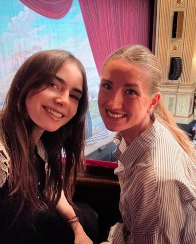 Joyful Selfie: Lily Collins and Friend Embrace Friendship at Opera