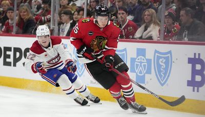 Kevin Korchinski returns to Blackhawks’ lineup in loss to Canadiens