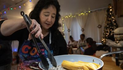 In the kitchen with a woman who makes hundreds of tamales for the holidays