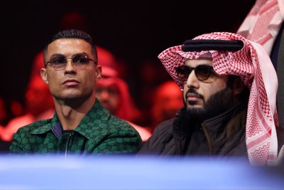 Cristiano Ronaldo and Conor McGregor ringside at Joshua v Wallin fight in Saudi Arabia