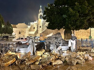 Bethlehem’s bombed-out nativity sculpture sends a powerful message