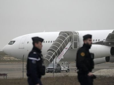 A plane stuck for days in France for a human trafficking investigation is leaving