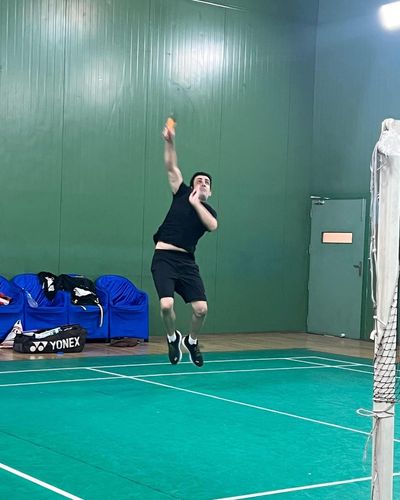 Elevating Sportsmanship: Gautam Gambhir's Airborne Badminton Masterpiece