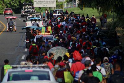 Migrant Caravan Surges, Overwhelming US Southern Border