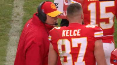 A Furious Travis Kelce Spiked His Helmet So Hard During Sideline Meltdown vs. Raiders