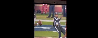 A ref who tripped up Lamar Jackson during a bizarre safety made the most meme-worthy face as he fell