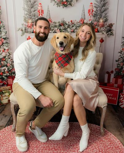 Tejay Antone's Christmas Celebration with Family and Festive Dog