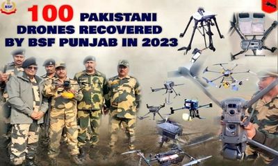 Punjab: 100 Pak drones shot down this year, says BSF