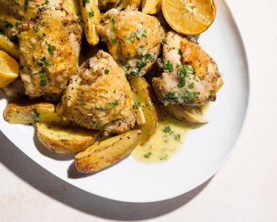 One-pan lemony chicken traybake is the antidote to post-holiday craziness