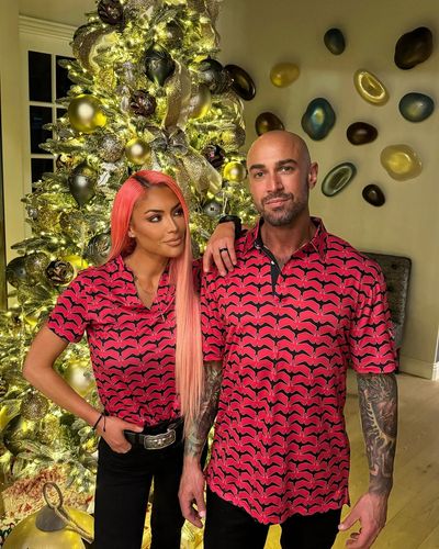 Natalie Eva Marie and Husband Showcase Festive Style in Matching Outfits