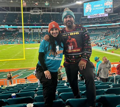 Nestor Cortes Celebrates Miami Dolphins Victory Against Dallas Cowboys