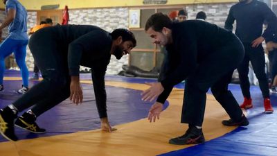 Rahul Gandhi surprises wrestlers with his early morning visit to akhara in Haryana
