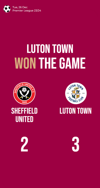 Luton Town stuns Sheffield United with thrilling 3-2 victory!