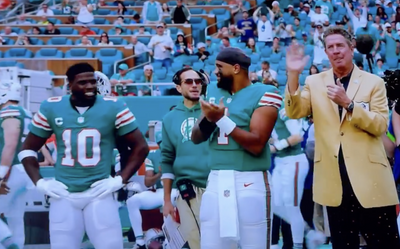 Mics Caught Mike McDaniel Yelling Comical NSFW Message at Dan Marino During Special Sideline Moment