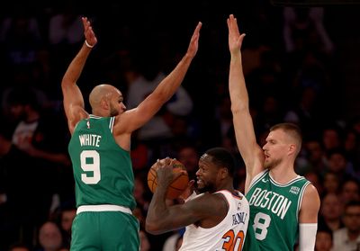 Even Celtics center Kristaps Porzingis can’t stop raving about Derrick White’s play