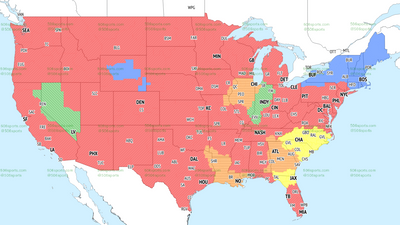 TV broadcast maps for Week 17 of NFL action