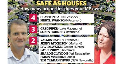 How many houses do Newcastle and Hunter MPs own?
