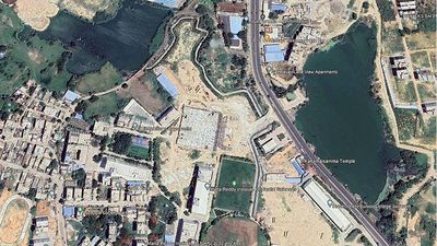 Satellite images reveal encroachment of surplus channels of two lakes in Suraram by Malla Reddy Health City