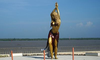 Nearly 21ft bronze statue of Shakira unveiled in her home town in Colombia