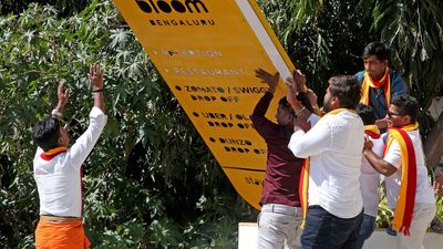 Protest against not using Kannada in signboards turns to vandalism across Bengaluru