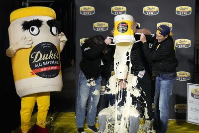 West Virginia’s Neal Brown Drenched in Mayonnaise After Duke’s Mayo Bowl Victory Over North Carolina