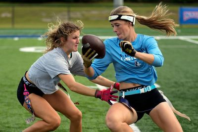 Flag football gives female players sense of community, scholarship options and soon shot at Olympics