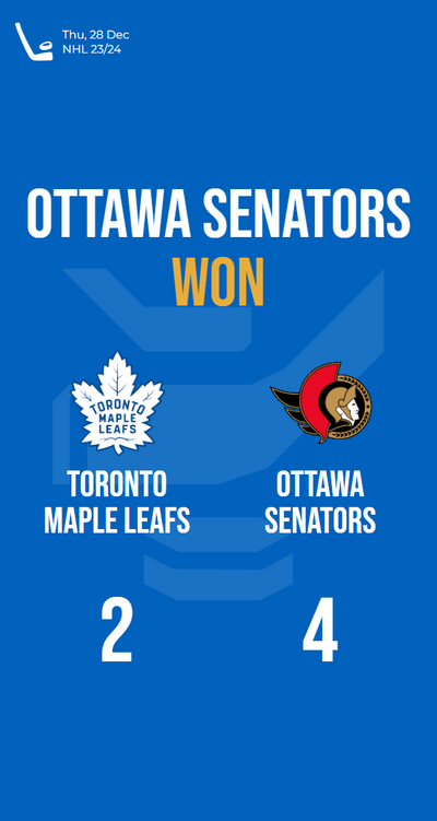 Senators conquer Leafs in thrilling match, 4-2 victory for Ottawa!