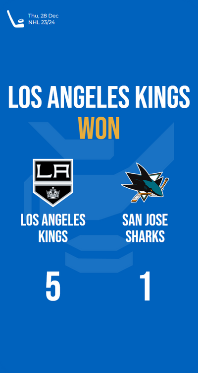 Kings reign supreme as they dominate Sharks in 5-1 victory!