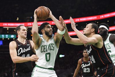 Boston Celtics escape being on the wrong side of history, beat Pistons 128-122 in overtime