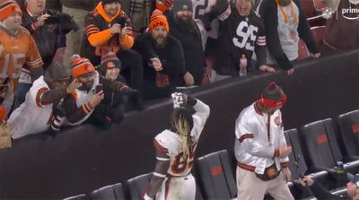 Browns Players Celebrate Clinching Playoff Berth With Fans After Routing Jets