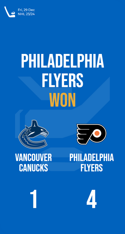 Flyers soar past Canucks with a dominant 4-1 victory on ice