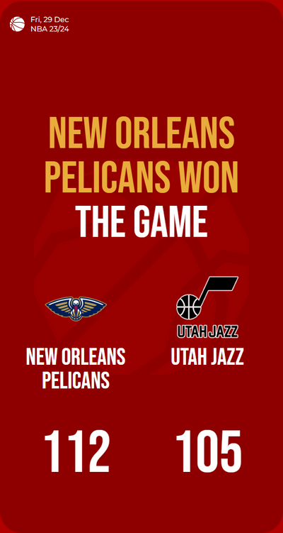 Pelicans swoop to victory, outshining Jazz with impressive 112-105 win!