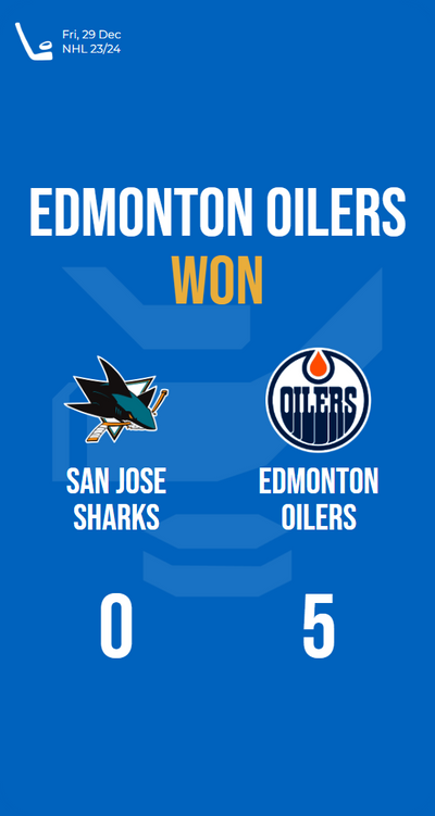 Oilers dominate Sharks 5-0, securing a stunning victory on ice!