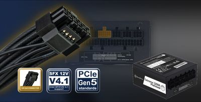 SilverStone's compact power supply comes with a revised, safer 16-pin power connector for Nvidia GPUs — SFX-L unit with Platinum certification delivering 1,200W of power