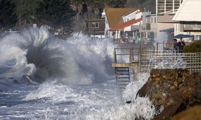 Eight people taken to hospital as waves up to 30ft high pound California coast