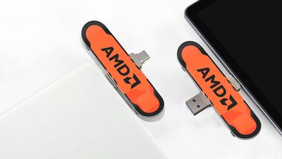 This AMD-branded finger skateboard flash drive slides into your USB port — 128GB pen drive delivers 400 MB/s speeds via USB Type-A and Type-C connectors