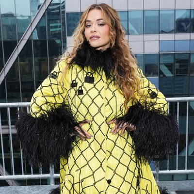 Rita Ora Wears Swishy Swing Coat to NYE Ball Brunch