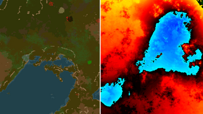 Factorio pretty much rewrote its world generation to account for new planets—like this volcanic one