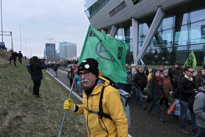 Climate activists from Extinction Rebellion have blocked part of the highway around Amsterdam