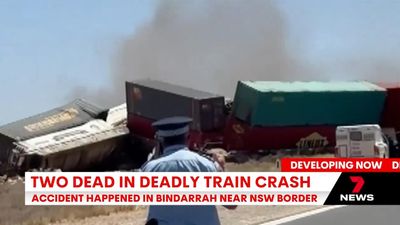Two dead after train derails in horror truck crash