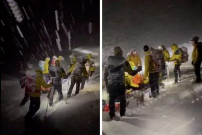 Climber left stranded amid extreme weather taken to safety by mountain rescue team