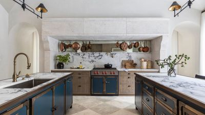 This kitchen seamlessly blends rustic charm with uber-contemporary finishes – a timeless trend we'll see plenty of in 2024