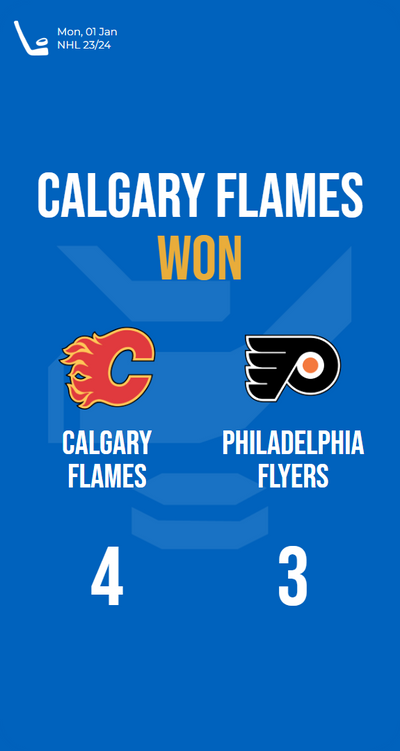 Flames narrowly defeat Flyers in electrifying NHL showdown, score of 4-3!