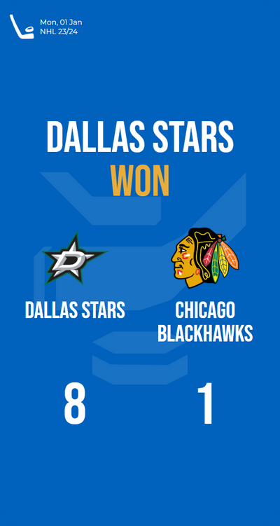 Dallas Stars dominate Chicago Blackhawks with an impressive 8-1 victory!