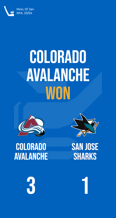 Avalanche outshines Sharks in a thrilling match, securing triumphant victory!