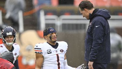 Bears coach Matt Eberflus defers assessment of Justin Fields, Luke Getsy until season ends